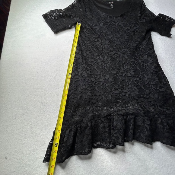 Style & Co. Vintage Y2K Black Lace Sheer Dress Floral Black Medium Midi - Picture 12 of 16